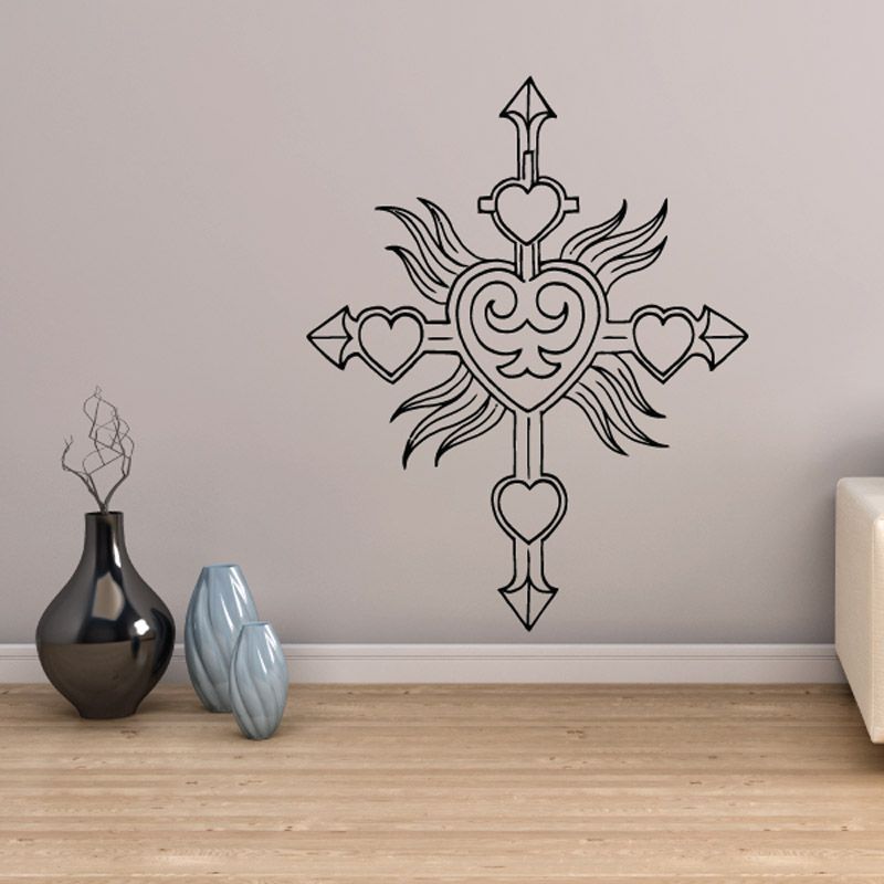 Image of Heart Cross Decal