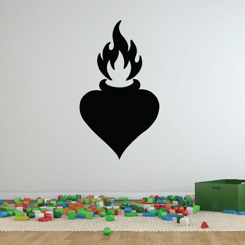 Image of Heart Flaming Decal 