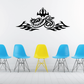 Heat desert snake wall decal, black flame-and-snake graphic with flames above