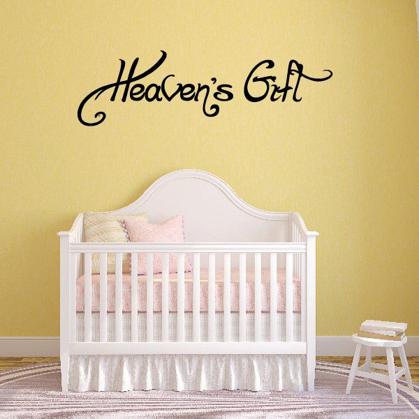 Heaven's Gift wall decal with cursive lettering