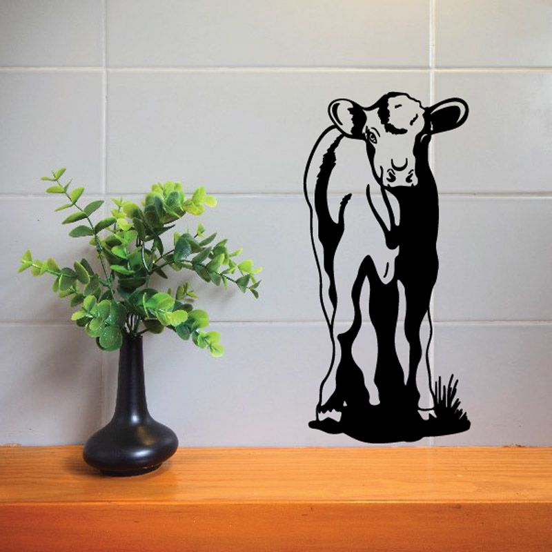 Image of Hereford Cattle Cow Calf Watching Decal