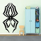 Black spider and web wall decal with eight legs and web pattern
