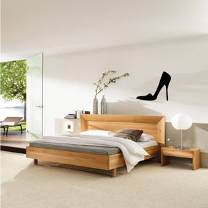 Black high heel wall decal with stiletto silhouette