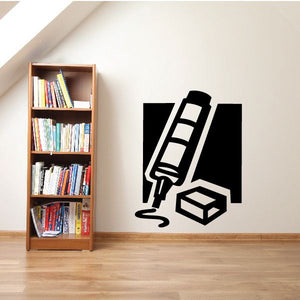 Highlighter decal with black marker icon and label shapes