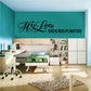 Inspirational wall decal with script “His Love” and “ENDURES FOREVER” text