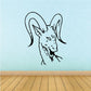 Black hissing ram head wall decal with horns