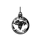 Holly ornament decal, black round ornament with holly leaves and berries