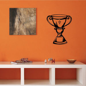 Holy Grail wall decal with trophy and cross icon