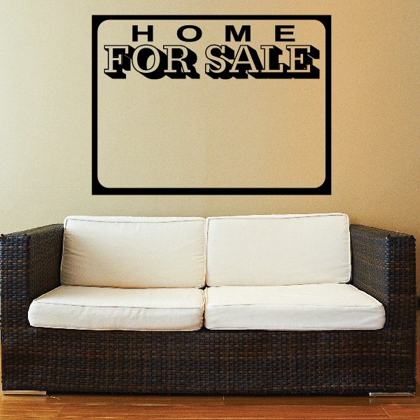 Home for Sale wall decal vinyl sign with black border and large lettering