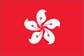 Hong Kong flag sticker with white bauhinia flower on red background