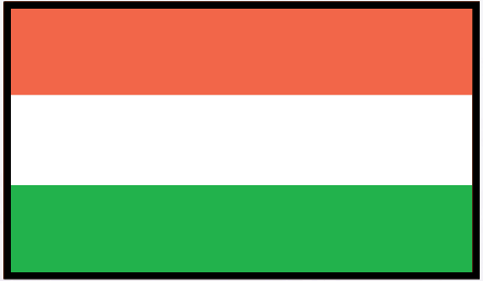 Hungary flag sticker with red, white, and green horizontal stripes