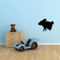 Hopping rabbit wall decal with black hopping silhouette