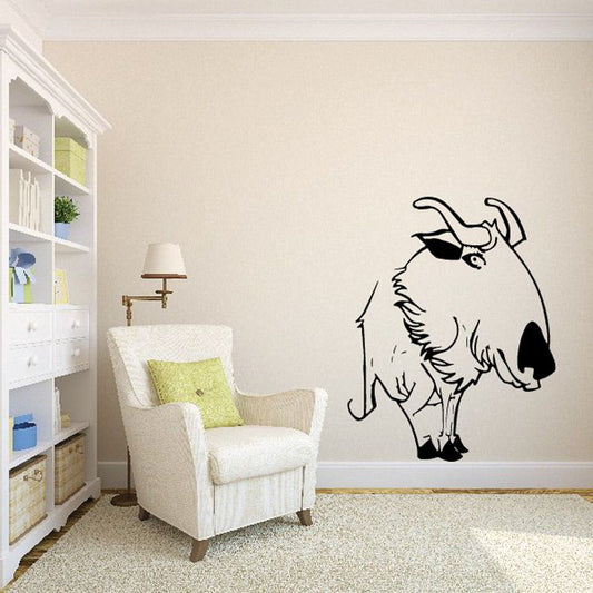 Image of Horned Cartoon Elk Decal