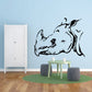 Horned rhino head decal, black horned animal head sticker