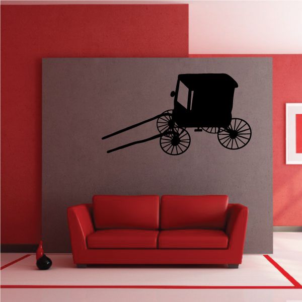 Image of Horse and Carriage Wall Decal - Vinyl Decal - Car Decal - 020