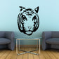 Tiger head decal, black and white roaring face style