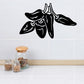 Hot pepper decal with black chili peppers and leaves