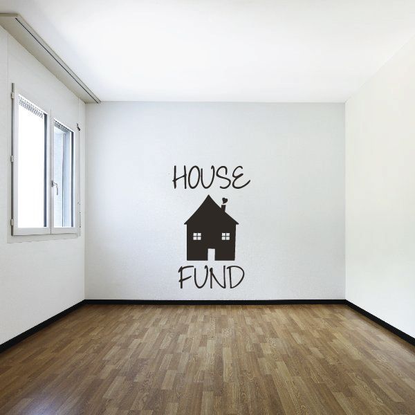 Black house fund wall decal with house icon and HOUSE FUND text