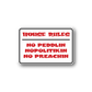 Vinyl house rules wall decal sticker with red lettering on white background, outlined border