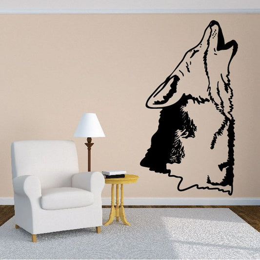 Image of Howling Indian Wolf Decal