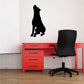 Howling rottweiler silhouette vinyl decal, black dog standing with mouth open
