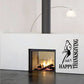 Thanksgiving turkey wall decal with 'Huh?! Happy Thanksgiving' lettering