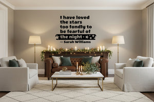 Wall decal with star-themed quote text and small star icons
