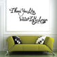 Black cursive quote wall decal with “I Need you like water in my lungs” text