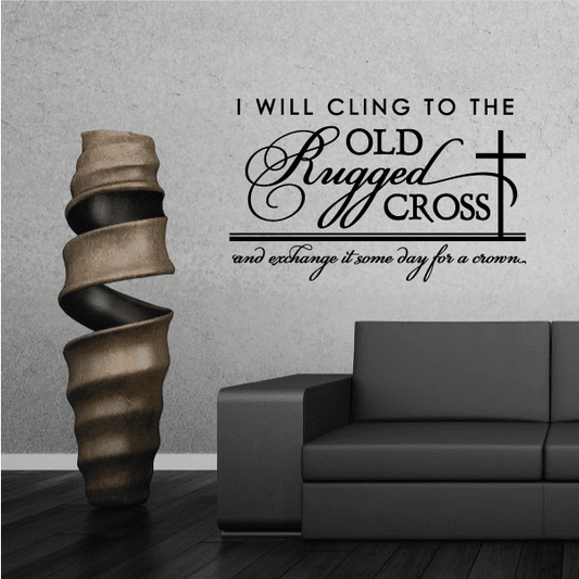 Image of I Will Cling to the Old Rugged Cross Wall Decal