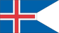 Iceland flag sticker with blue background, red cross, and white border
