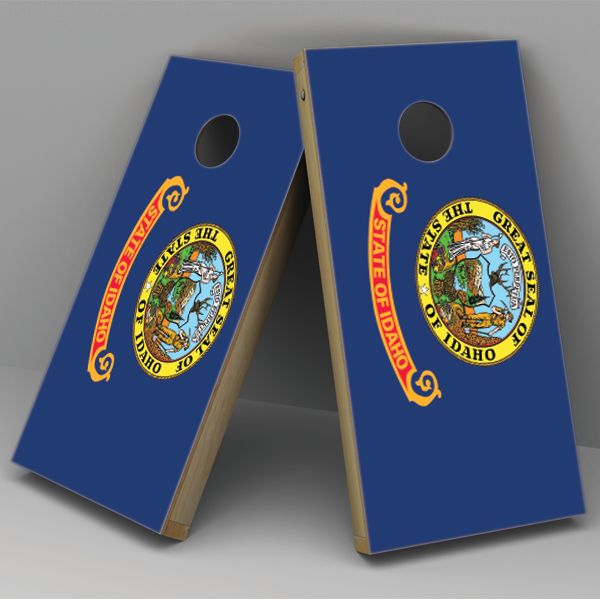 Idaho Flag Cornhole Board Vinyl Decal Wrap