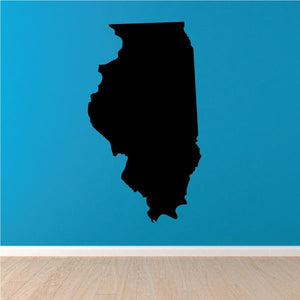 Illinois state decal, black silhouette outline of Illinois