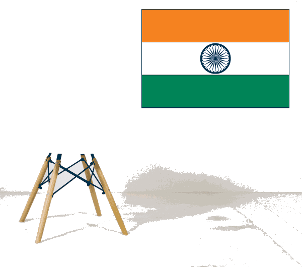 Rectangular India flag sticker with orange, white, green stripes and blue Ashoka wheel.