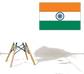 Rectangular India flag sticker with orange, white, green stripes and blue Ashoka wheel.