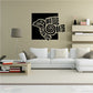 Wall decal with black eagle-style line art design