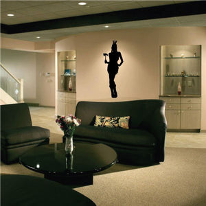 Black silhouette rider wall decal