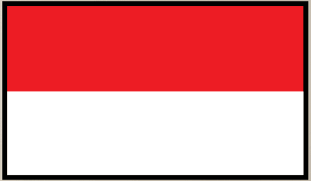 Indonesia flag sticker, rectangular with red top and white bottom horizontal stripes