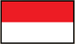 Indonesia flag sticker, rectangular with red top and white bottom horizontal stripes