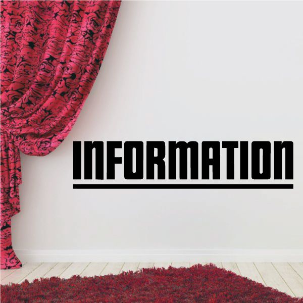 Image of Information Wall Decal - Vinyl Decal - Car Decal - Business Sign - MC744