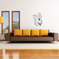 Rabbit head wall decal, black line art of a smiling rabbit.