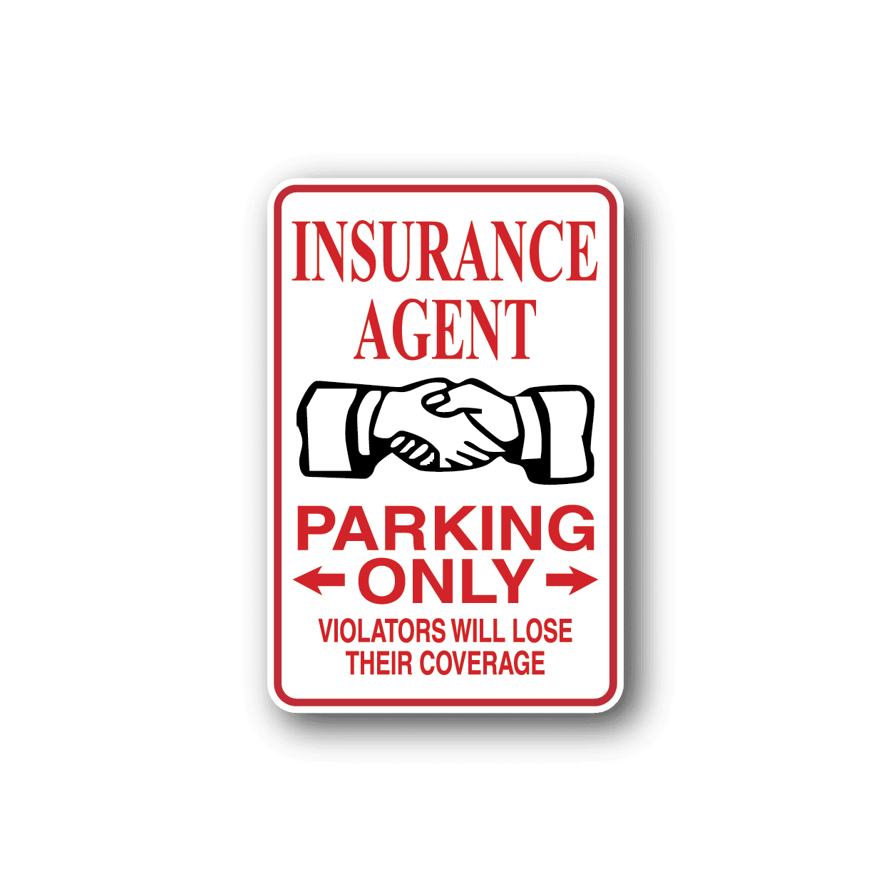 Image of Insurance Agent Parking Only Sticker