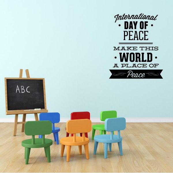 Image of International Day of Peace Make This World a Place of Peace Wall Decal