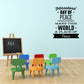 Peace wall decal with International Day of Peace lettering and quote 'Make this world a place'