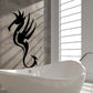 Black seahorse decal with intricate line detailing, wall-ready sticker design.