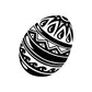 Black and white decorated Easter egg decal with intricate patterned lines