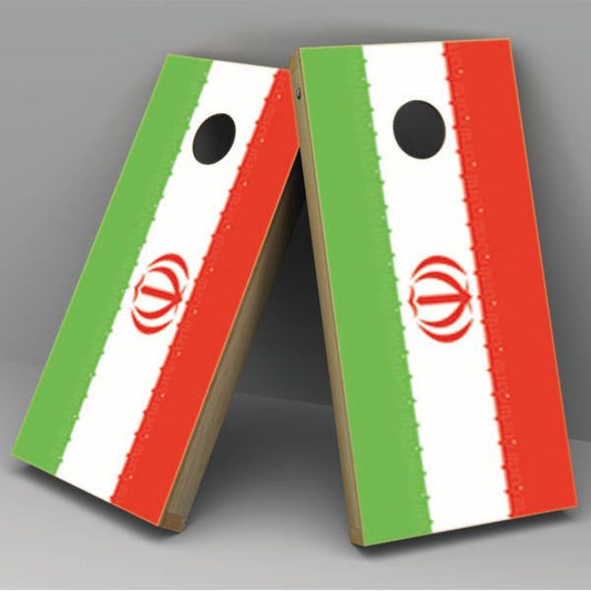 Iran Flag Cornhole Board Vinyl Decal Wrap