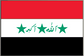 Iraq flag sticker with red, white, and black bands; green stars and Arabic script