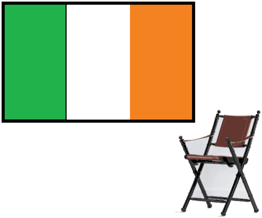 Ireland flag sticker with vertical green, white, and orange stripes