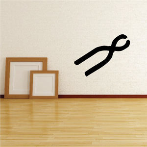 Black iron tongs wall decal
