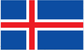 Island flag sticker: blue field, red cross, white border on a rectangular shape.